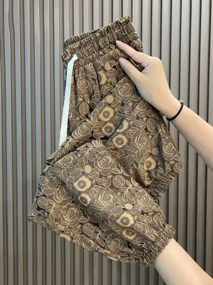 2025 New Loose Casual Printed Wide Legs, High Waist, Pendant Designer Fashion Tailored Pants for Women, Full Match Pants for Women4
