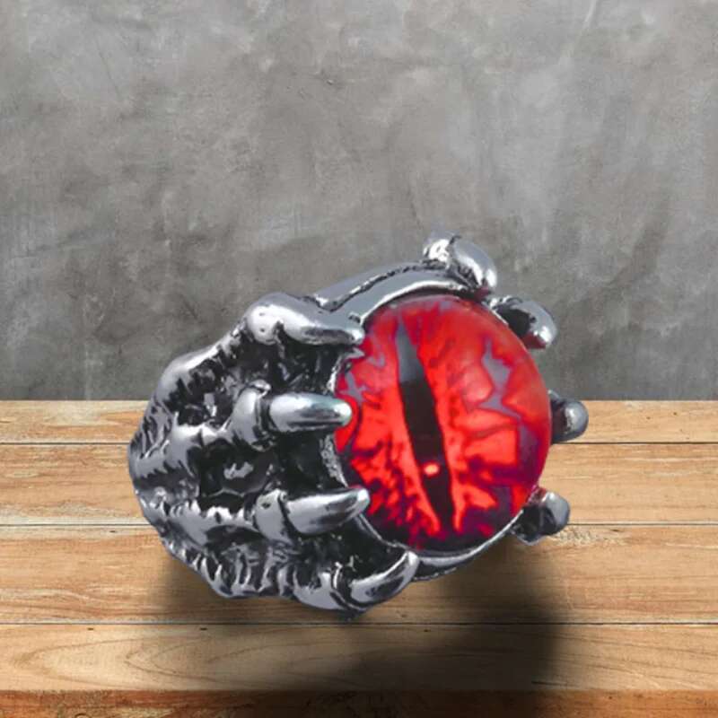 2025 model Wu's 2022 New Retro Gothic Rings Unisex Punk Skull Rock Hip Hop Adjustable Gift Jewelry Evil Eye/Dragon Claw