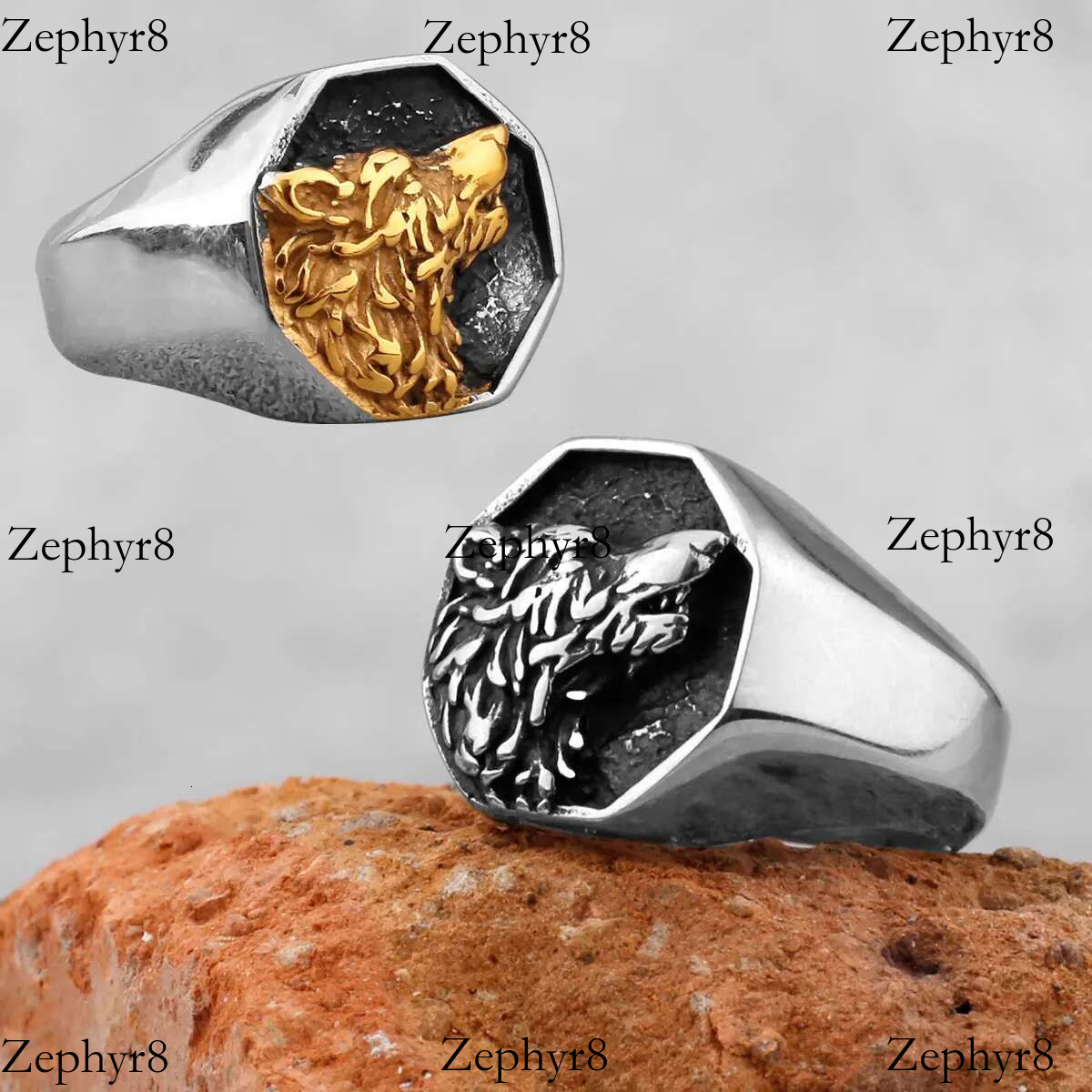 2025 New model Vintage Animal Wolf Head Amulet Viking Men Stainless Steel Teen Nordic Fashion Multi Style Ring Charm Jewelry Gift Unisex