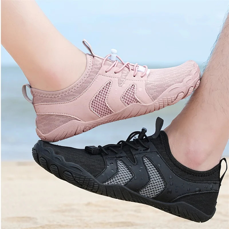 Men Women Aqua Shoes QuickDry Water Breathable NonSlip Beach Footwear Gym Hiking Swimming Wadding 250304