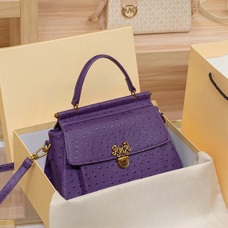 Designer Shoulder Bag Hot Selling Lock Purple Women's Handbag Large Capacity High End Luxury Designer Fashion Business Bag Maternal And Child Bag