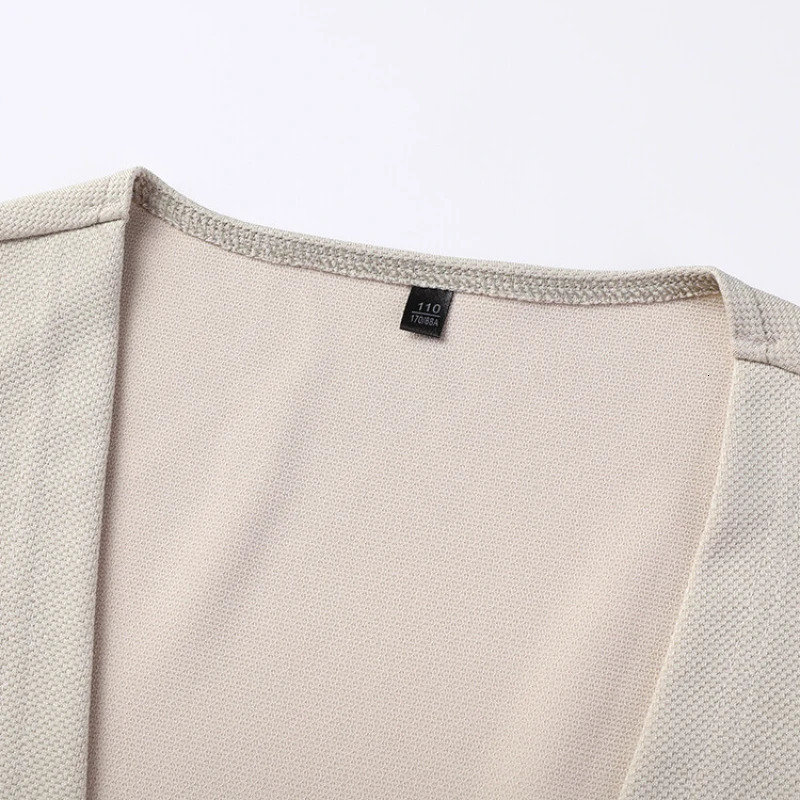 Lightweight solid color mens automatic long sleeved cardigan sweater Vneck casual daily wear buttonless jacket stretchable 250311