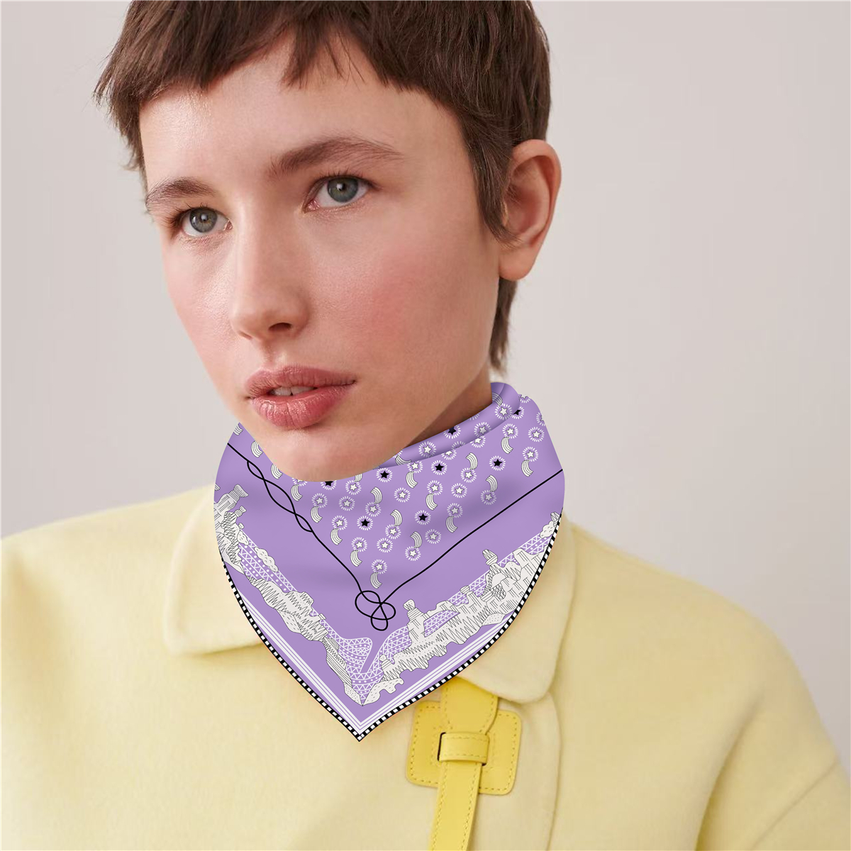 Double-Face Twill Silk Scarf 53CM Women Square Bandanas Hand Rolled Shawls Spring Summer Head Hair Scarves Accessories Mother Gift 53CMX53CM