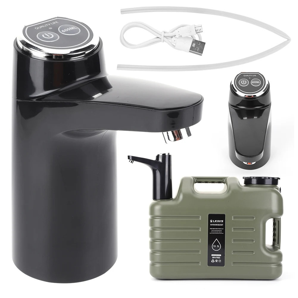 11L outdoor water tank with large capacity camping equipped faucet and USB charging electric pump distributor 250314