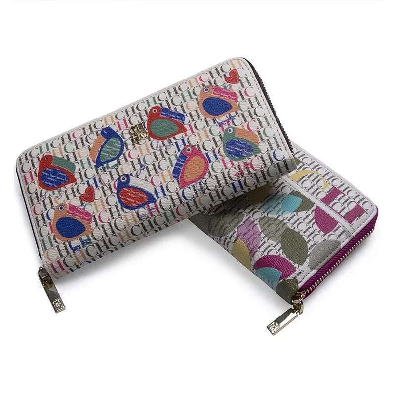CH Brand Pattern Printing Ladies Fashion Classic Women Small Standard Wallet Pure Color Design Multil