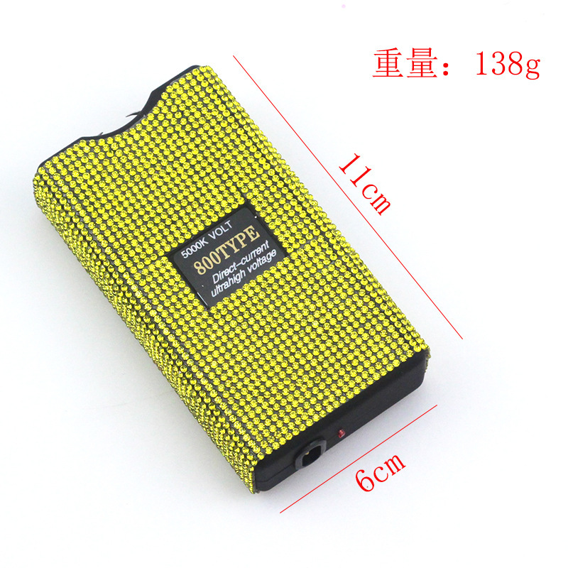 Free shipping new women's self-defense multi-functional keychain USB charging fashion diamond-inlaid flashlight - view 8