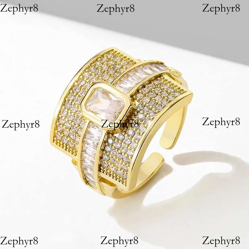 2025 New model Elegant Geometric Cubic Zircon Ring for Stylish Women Weddings Engagements Hip-hop and Punk Style Stunning Statement Jewelry