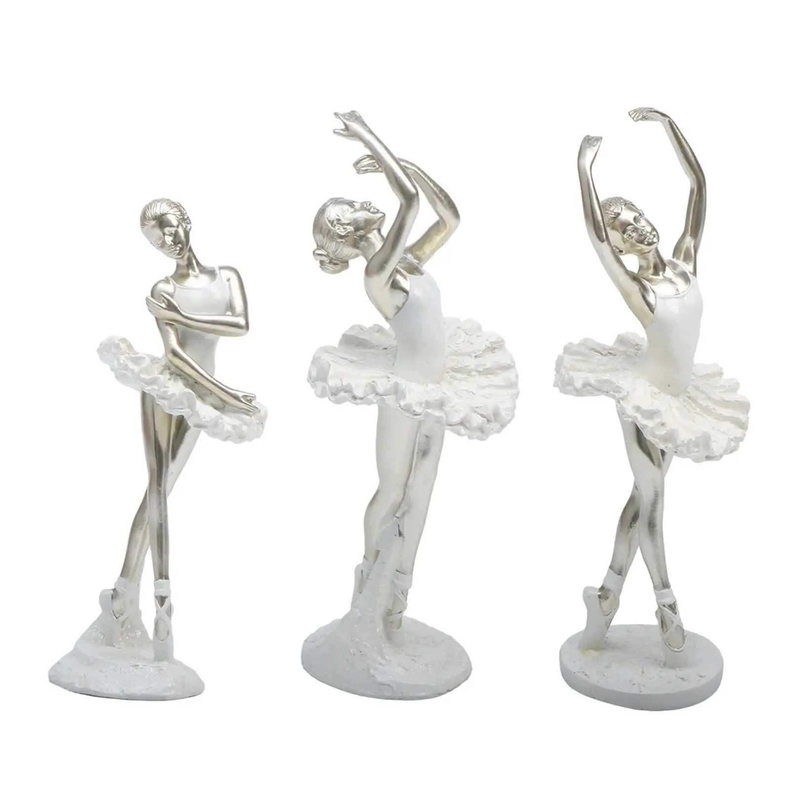 Ballerina Figurine Modern Statuette Ballet Girl Statue Desktop Ornament for Table Centerpiece Shelf Bedroom Bookshelf Home Decor Y250315