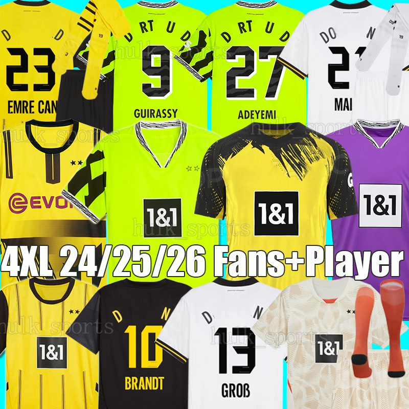 4XL 24/25/26 DoRtmUnDs GUIRASSY 4th soccer jerseys 2025 MALEN BRANDT EMRE CAN ADEYEMI RYERSON ANTON F. NMECHA GITTEN DURANVILLE football shirt men kids kits socks sets