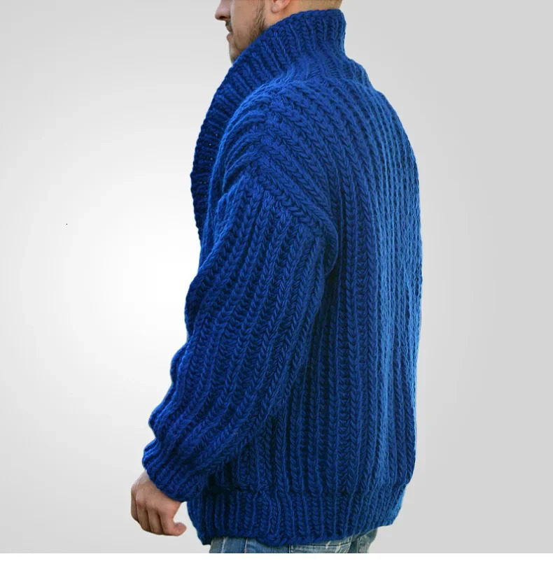 Mens Cardigan Open Stitch Sweaters Coat Turn Down Collar Double Breasted Knitted Solid Casual Loose Knit Coats Autumn Winter 250311