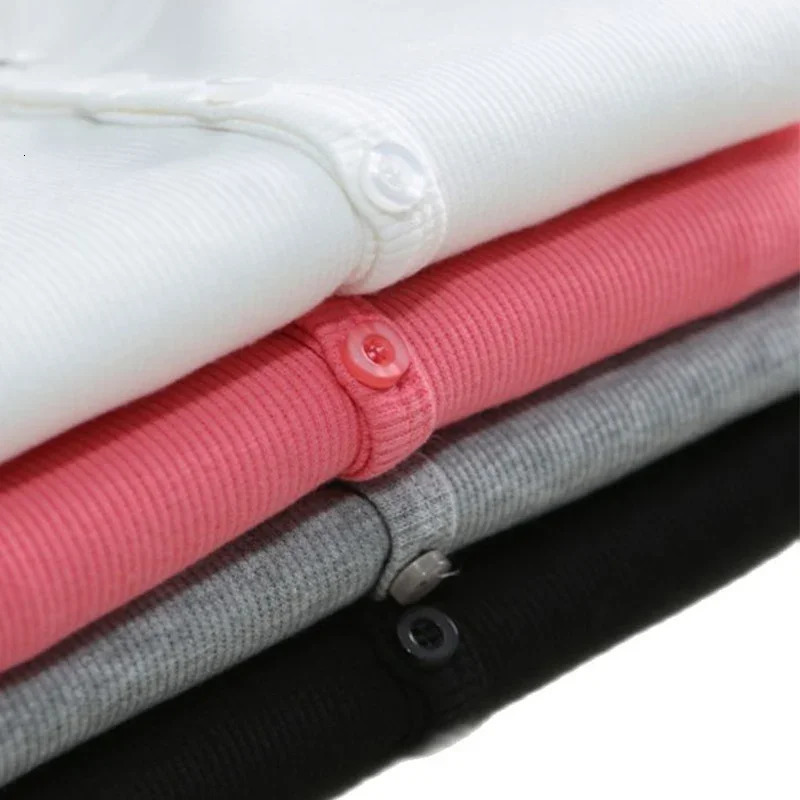 Autumn womens button long sleeved T-shirt casual retro top slim fit thin collar T-shirt 250314