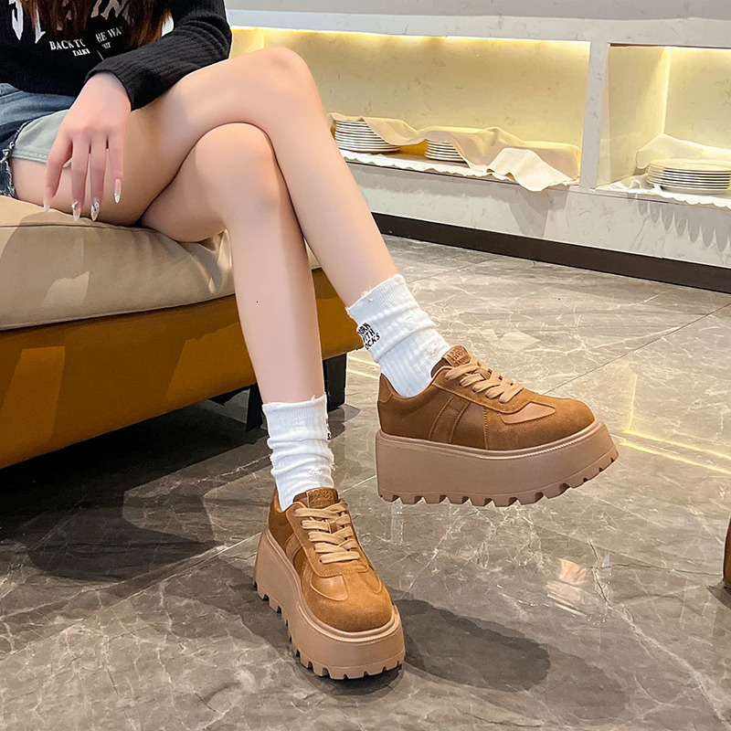 Womens Shoes Casual Shoes Spring Sneakers Platform Womens shoes Tennis Female Thick Sole Roses Trainers Genuine Leather Lei 250310