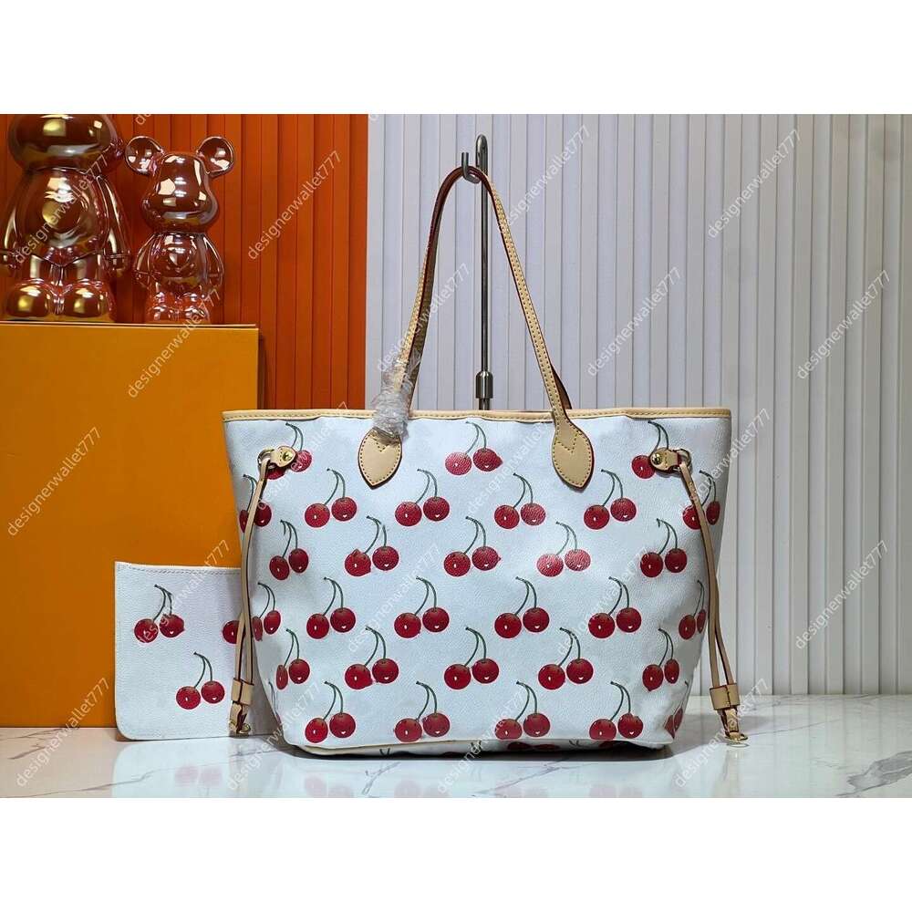 New Luxury womens designer bag murakami cherry tote bags white neverful ladies leather shoulder bags women handbag purse wallet high quality M17088 M40995