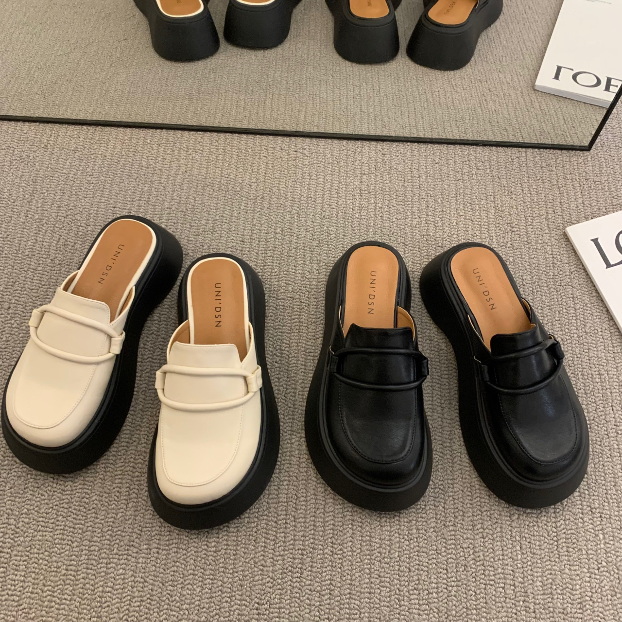 Free shipping sandals women slippers daily travel outdoor comfort casual shoes black beige thick sole