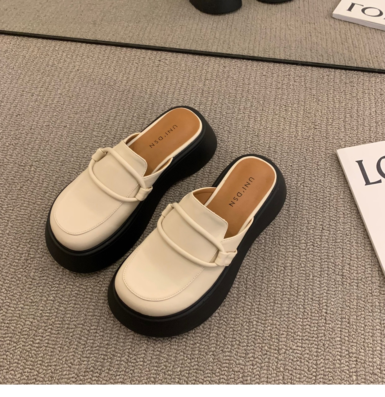 Free shipping sandals women slippers daily travel outdoor comfort casual shoes black beige thick sole
