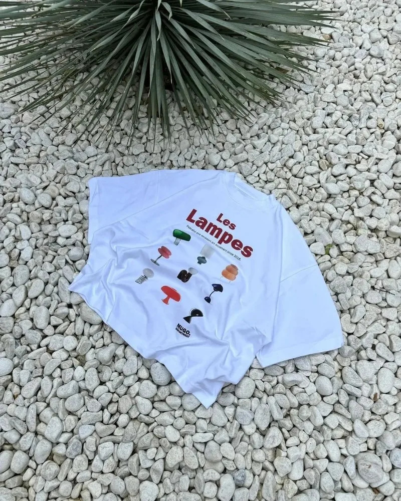 American Retro Letter Printing Oversized T-shirt Couple Y2K Harajuku Streetwear Chic Summer Cotton Round Neck Short Sleeve Women 250314