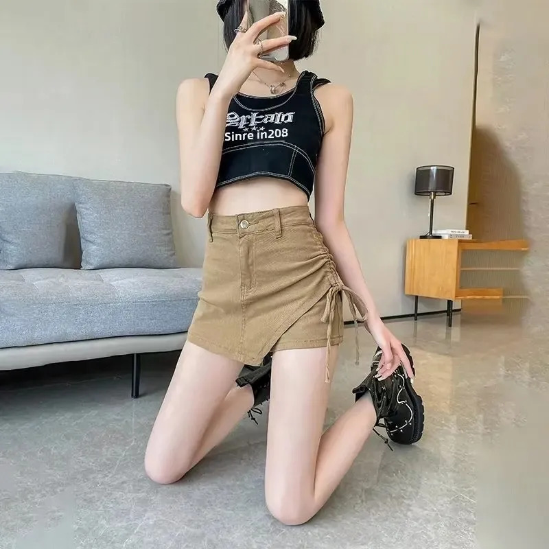Plus Size HighWaisted Slimming Petite ALine Denim Mini Dress For Women 2024 Summer Arrival Bodycon Skirt Trousers 250312