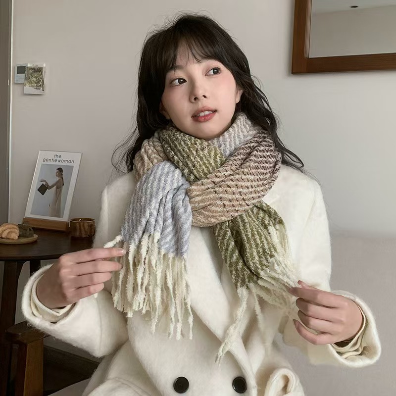 K137 Super soft imitation cashmere scarf for women winter high-end 2024 autumn and winter warm and versatile comfortable scarf Korean version