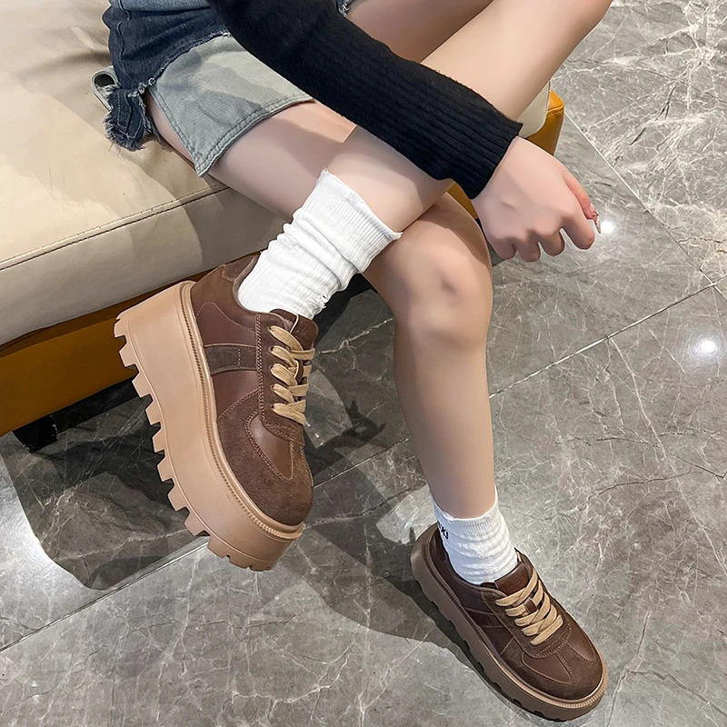 Womens Shoes Casual Shoes Spring Sneakers Platform Womens shoes Tennis Female Thick Sole Roses Trainers Genuine Leather Lei 250310
