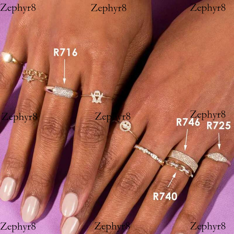 2025 New model Simple Cuban k Chain Dainty for Women Teens Gold Color Aesthetic Iced Out Zircon Stacking Matching Design Rings Jewelry