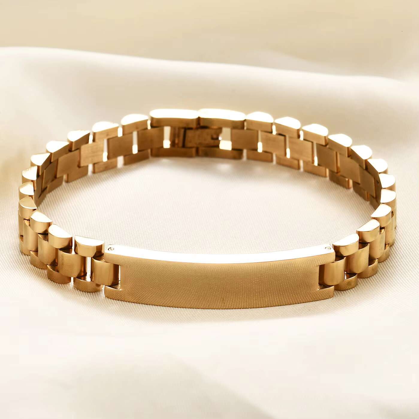 2025 New model Customize Punk Cuban Watch Chain Gold Plated Bracelet 10MM Hip Hop Titanium Steel Bracelets Wholesale Bangle