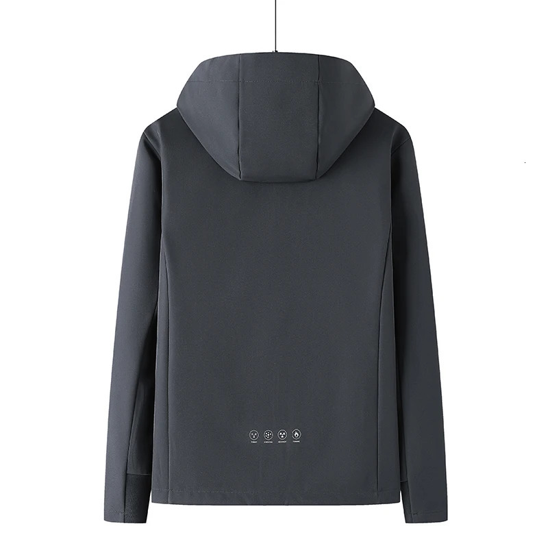 Mens Fleece Hiking Jacket Autumn Winter Waterproof Hooded Women Wear-Resistant Fabric Outdoor Fishing Sports Jacket Couple Coat 250311