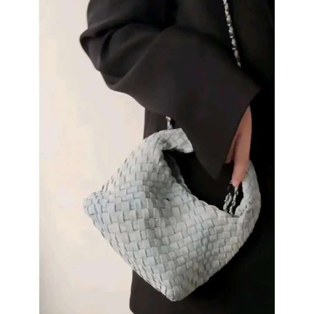 Handmade Denim Weaving Small New Fashionable Versatile Chain Basket Phone Single Shoulder Crossbody Bag Motorcycle Equip