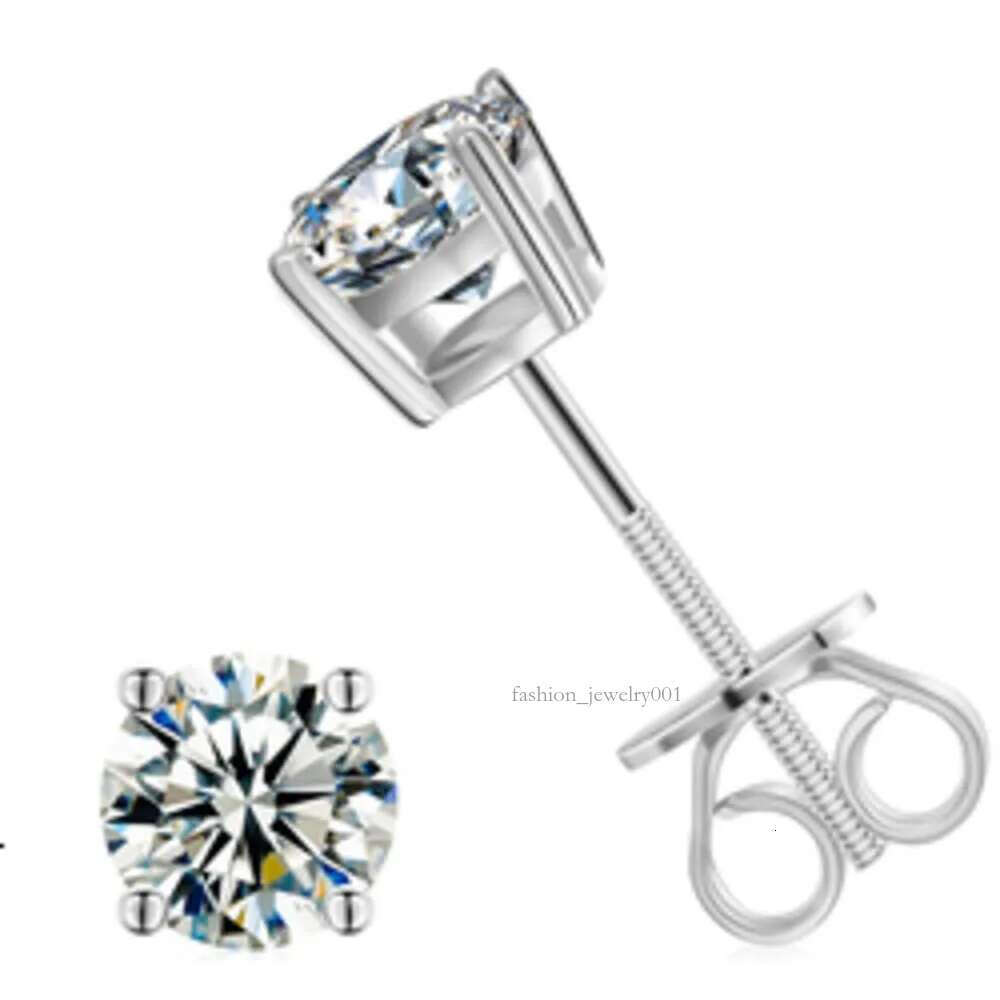 3mm-10mm classic mossanite screw back jewelry sterg sier vvs moissanite designer for women ear stud earrings mens earring gift