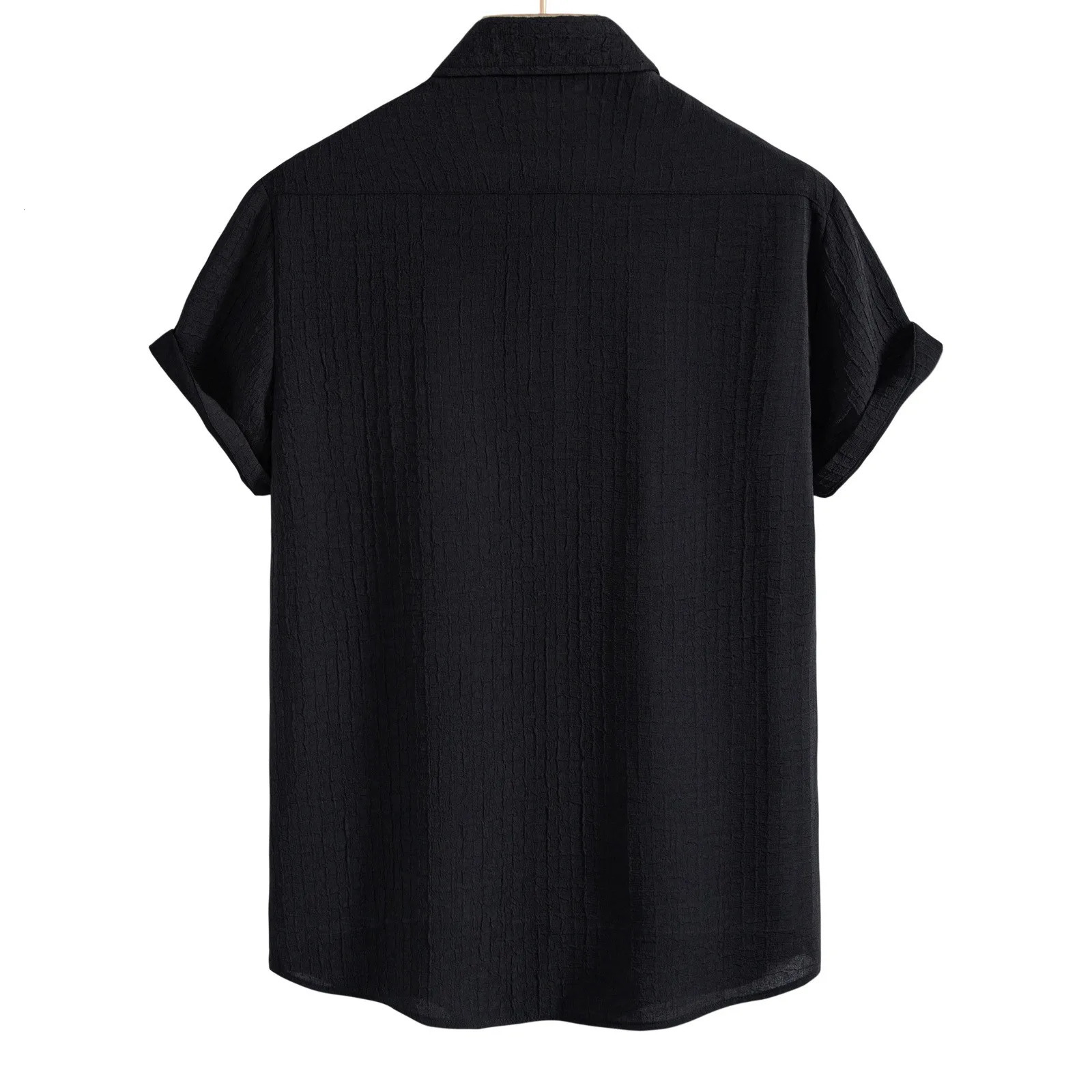 Mens Casual Waffle Shirt Suit Two Piece Solid Short Sleeved Shirt And Shorts Suit Harajuku Casual T-Shirt And Shorts Set 250314