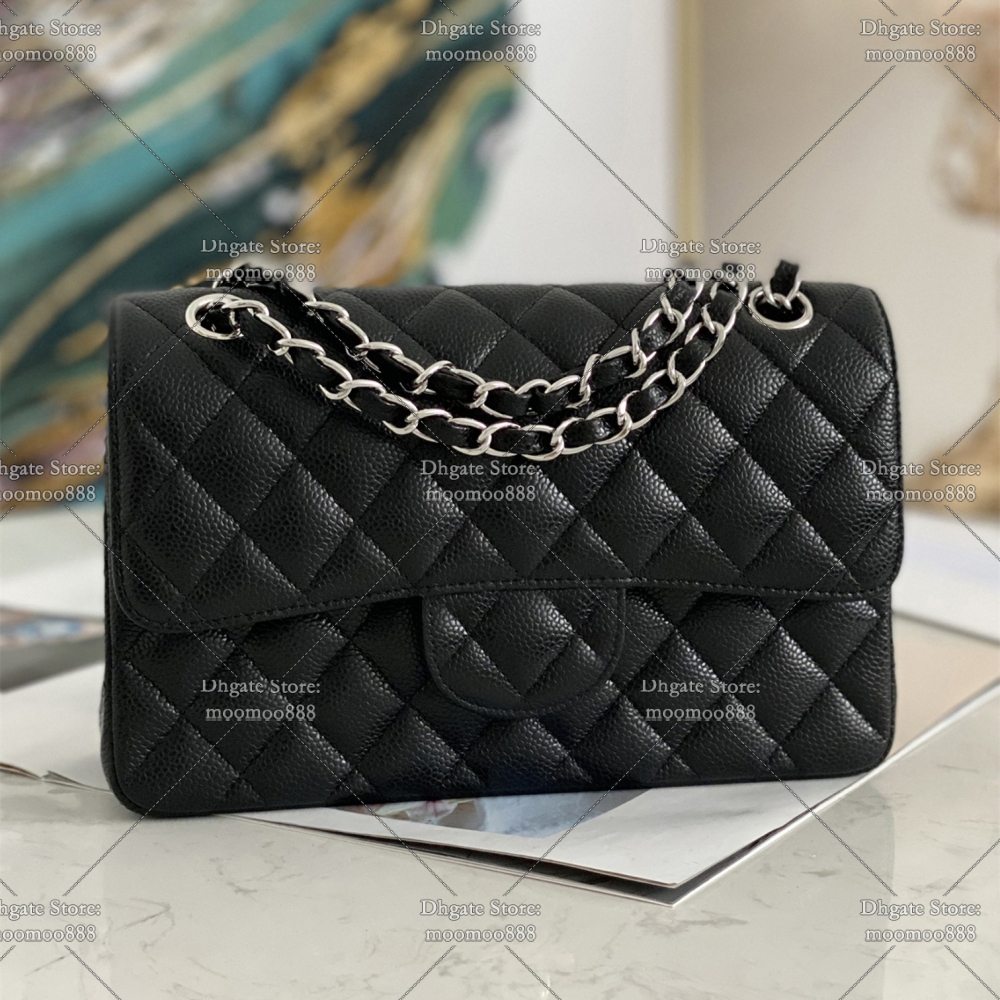 12A All-New Mirror Quality Designer Small Double Flap Bag 23cm Handbags for Women Luxury Bags Quilted Leather Bags Black Crossbody Purse Shoulder Chain Bag with Box