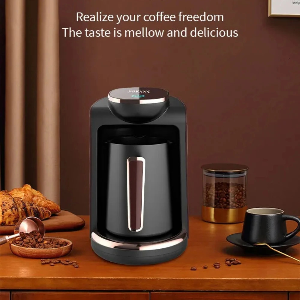 Turkish Coffee Maker Brew 4 Cups Espresso LED Dispaly Switch Portable Electric Moka Pot Tea Milk Teapot Coffee Machine Eu Plug 250317 - view 6