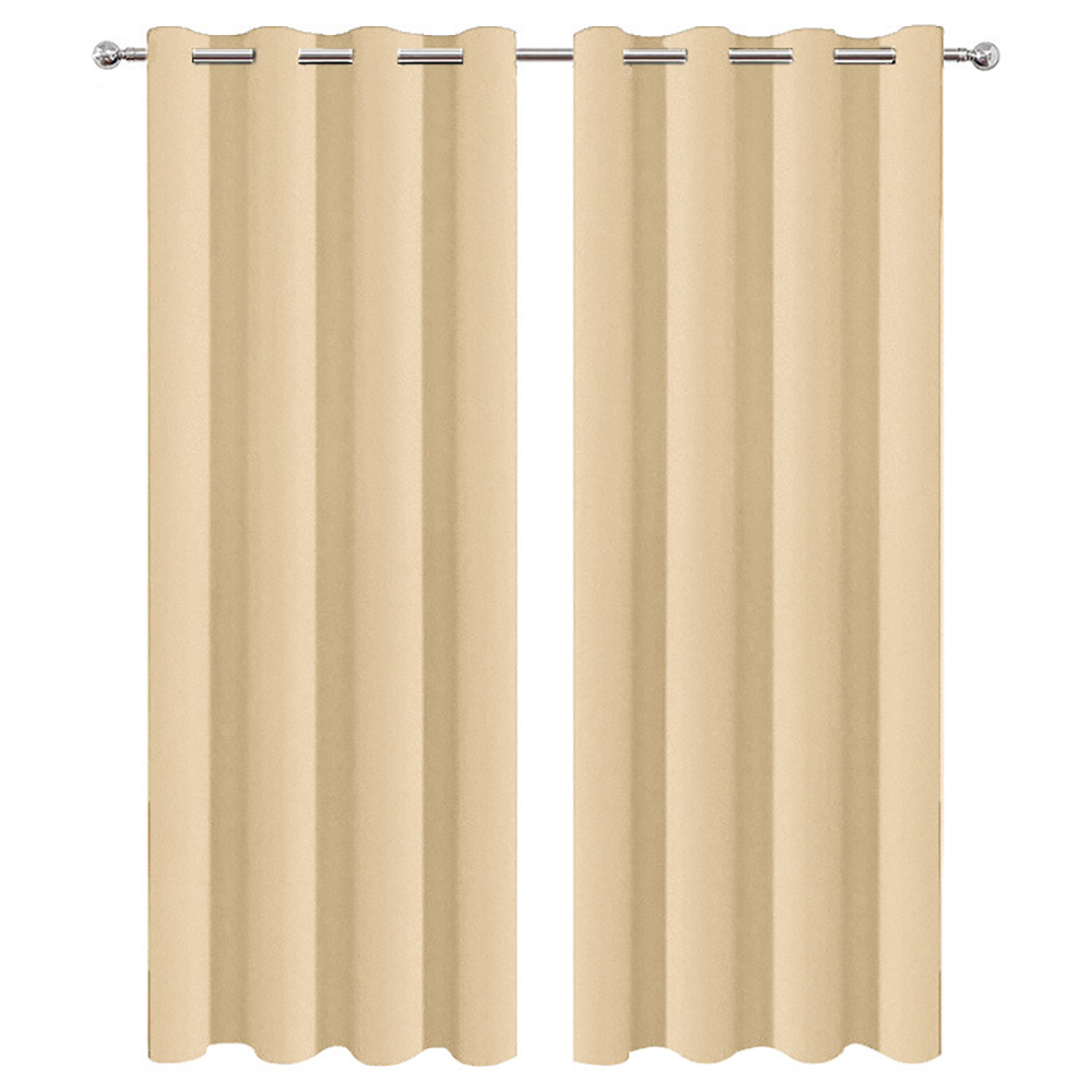 T0366 1pc Solid 100% Blackout Curtain with Grommets, Total Privacy Drapes for Bedroom, Beautiful Curtains for Living Room