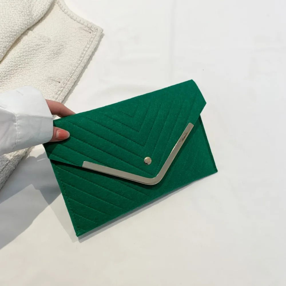 Trendy Evening Clutch Solid Felt Envelope Bags Casual Minimalism Handbag Business Womens Bag