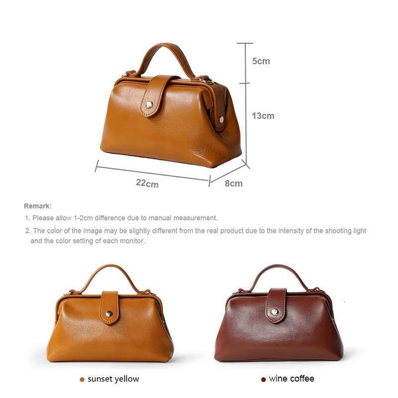 Hot Sale Women High Quality Waterproof Genuine Leather Messenger Lady Minimalist Doctor Handbag Girls Crossbody Shoulder Bag
