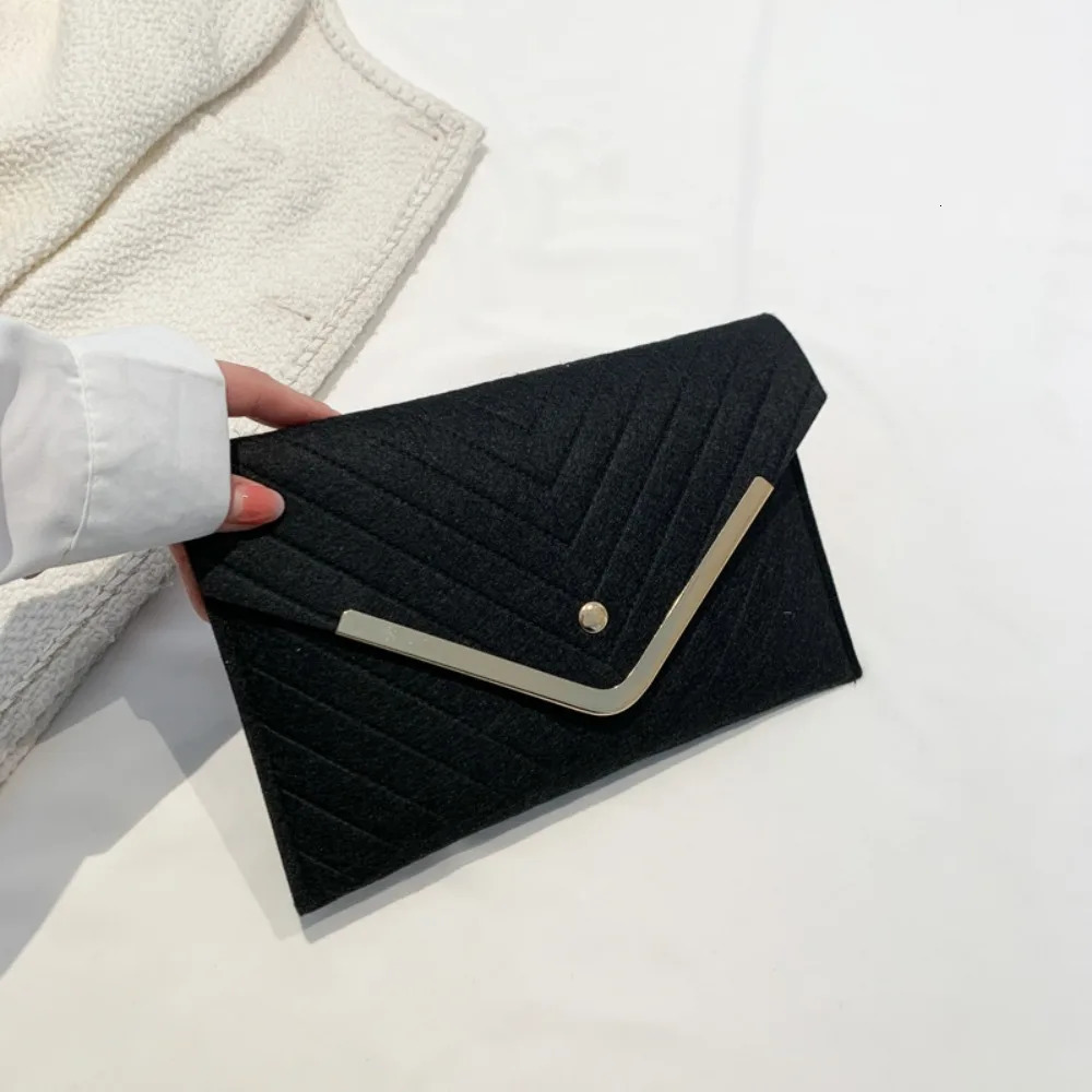 Trendy Evening Clutch Solid Felt Envelope Bags Casual Minimalism Handbag Business Womens Bag