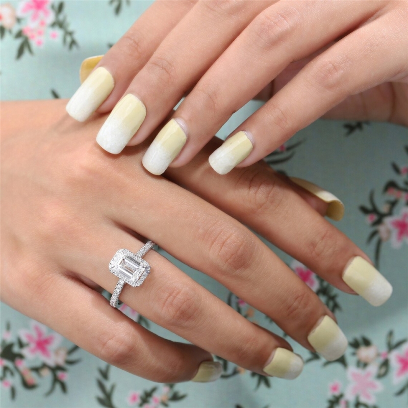 Jewelry IGI Certified 1.0 Carat Emerald Cut Lab Diamond Solid Gold Engagement Ring 18K Real Gold Halo Wedding Ring For Women