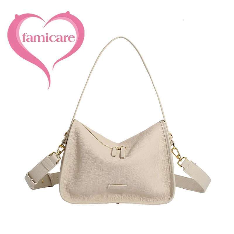 New Lady Versatile Genuine Leather Handbag Fashion Solid Color Female Single Shoulder Bags Women Commute Underarm Messenger Bag
