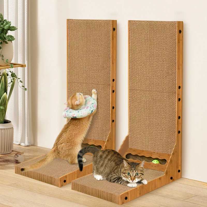 Vertical Cat Scratching Post with High-Quality Corrugated Cardboard for Durable Use