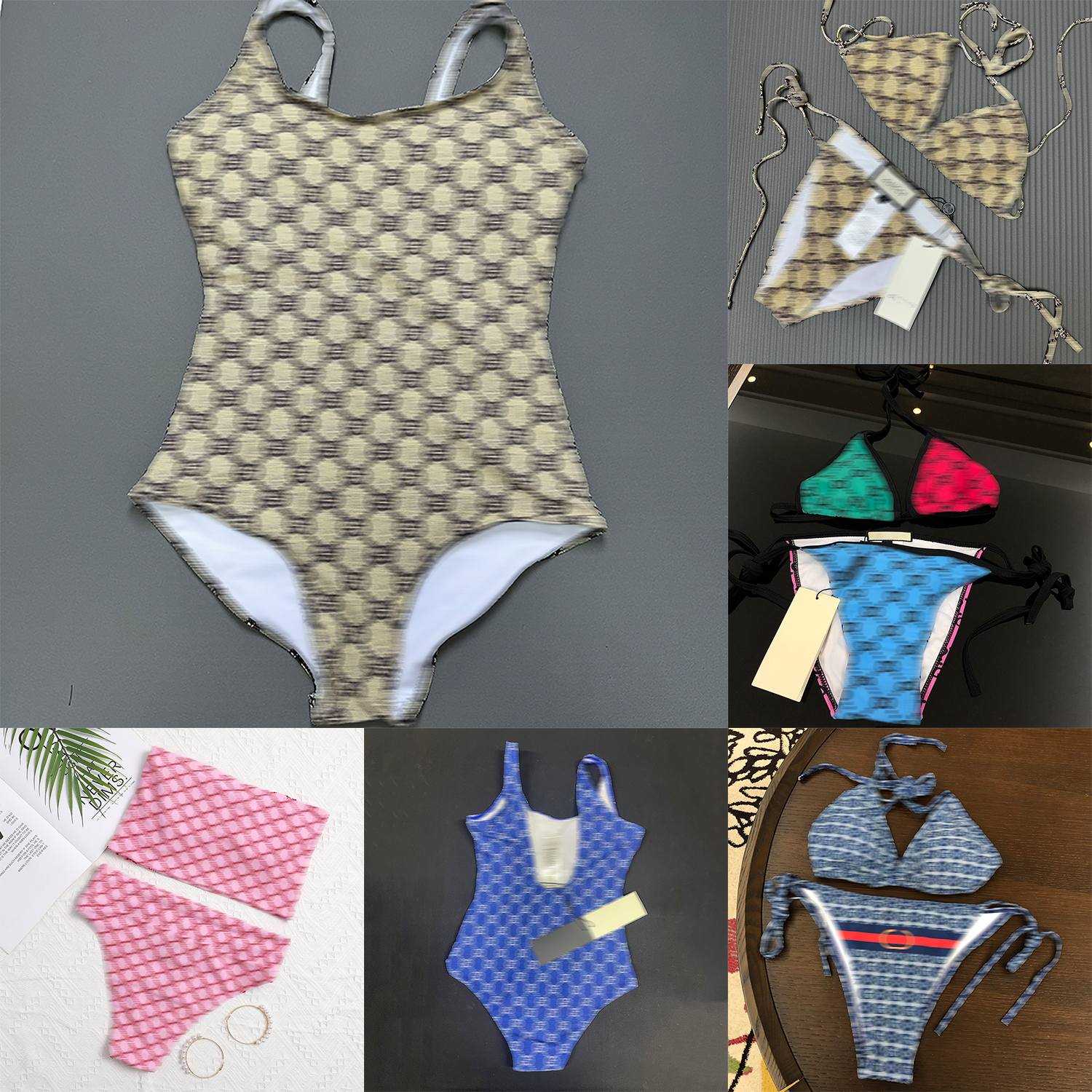 Womens Bikini Designer Swimwear Full Letter Summer Beach Vacation Luxury One Piece Swimsuit Ladies Sexy Slim Split Bikini