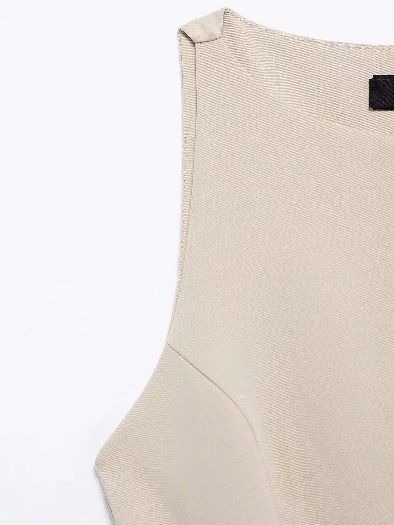 DEEABAE New Spring And Summer French Style High-End Waist Slim Fit With Belt Two-Piece Sleeveless Short Dress