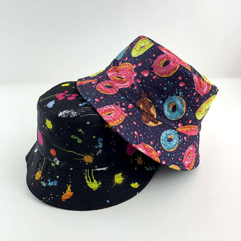 New Creative Printed Cartoon Pattern Fisherman's for Men and Women Summer Outdoor Leisure Sunshade Double sided Can Wear Basin Hat