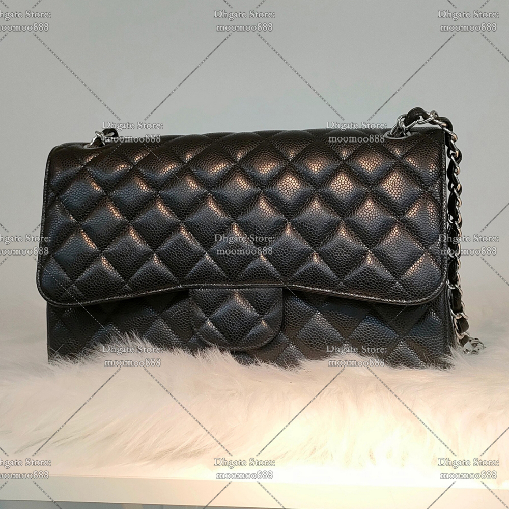 12A All-New Mirror Quality Designer Jumbo Double Flap Bags 30cm Luxury Handbags for Women Quilted Chain Bag Black Crossbody Purse Real Leather Shoulder Bag with Box