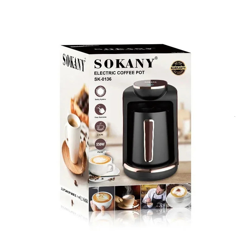 Turkish Coffee Maker Brew 4 Cups Espresso LED Dispaly Switch Portable Electric Moka Pot Tea Milk Teapot Coffee Machine Eu Plug 250317 - view 7