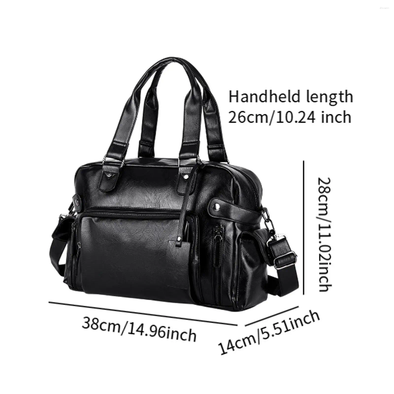 Briefcases Mens Leather Shoulder Bag Large Capacity Travel For Outdoor Work Office zhanyishengli
