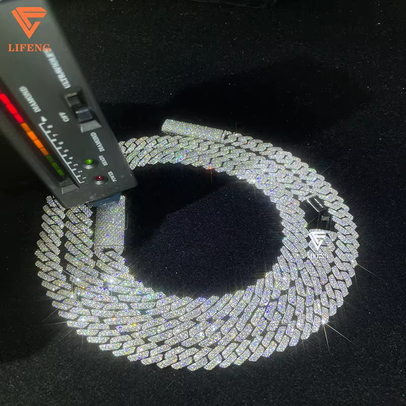 Manufacturer Wholesale High Quality 925 Silver Hip Hop Jewelry Custom 10-20mm Cuban Link Chain White Gold Plated Fine Bracelet