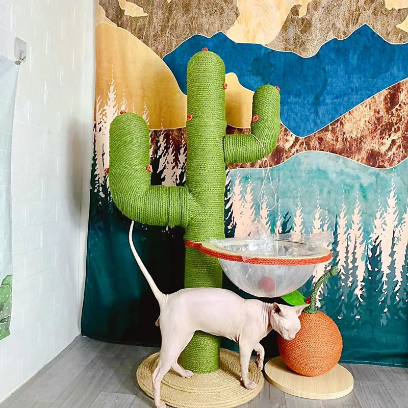 Cactus Cat Scratching Post Large Climbing Frame Modern Cats Tree Multi-level Kittens House Scratchers Tower Indoor Toys Supplies - view 3
