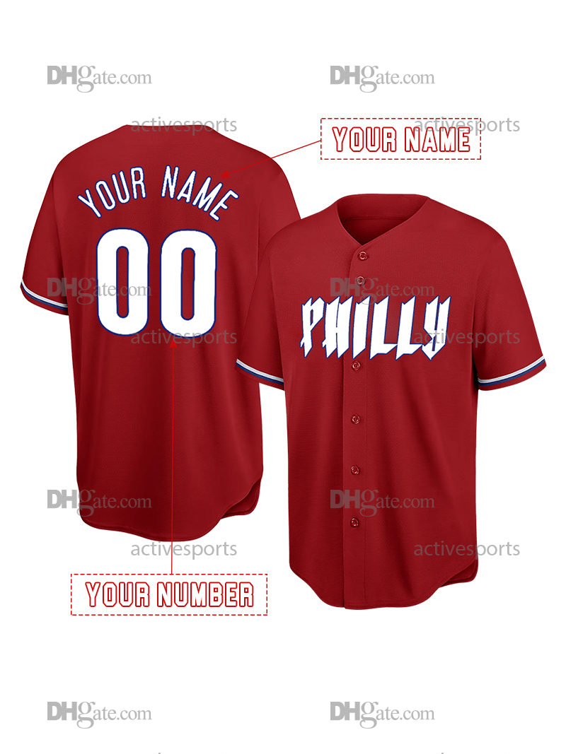 Custom 3 Harper 7 Turner Baseball Jersey Realmuto Bohm Schwarber Wheeler Walker Kepler Castellanos Stitched Number Name Mens Womens Youth