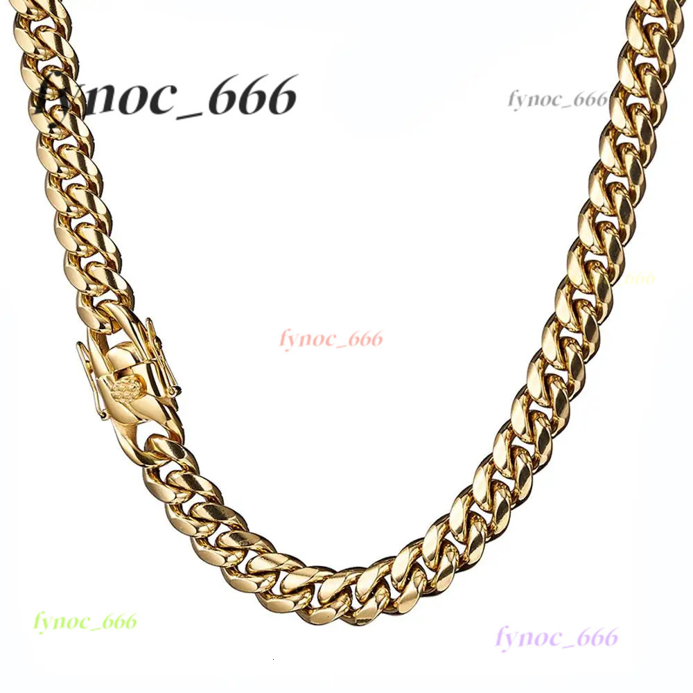 7 - 40 316L Stainless Steel Cuban Miami Chains Necklaces Heavy Gold Color Link for Men Hip Hop Rock Jewelry