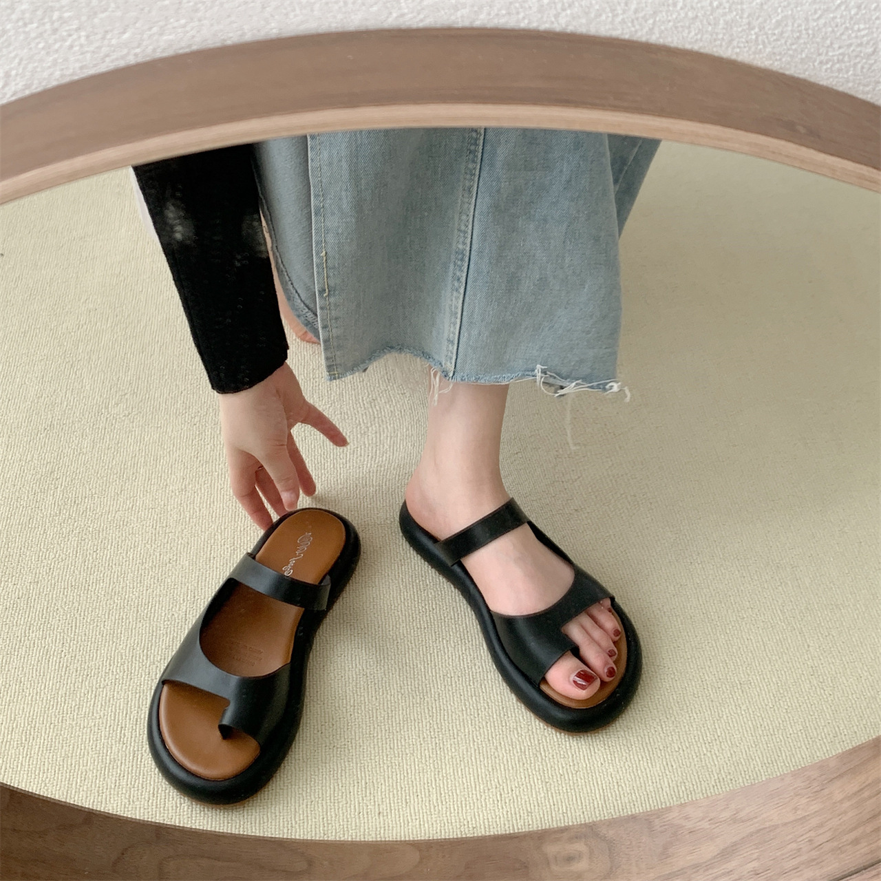 Free shipping new slippers women sandals thick sole breathable comfortable fashion daily outdoor beige black khaki