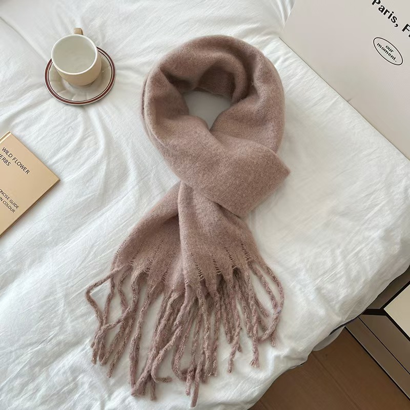 K147 Super thick ~ Winter enlarged mohair scarf for women all-match commuting fashion scarf 2024 new imitation cashmere scarf